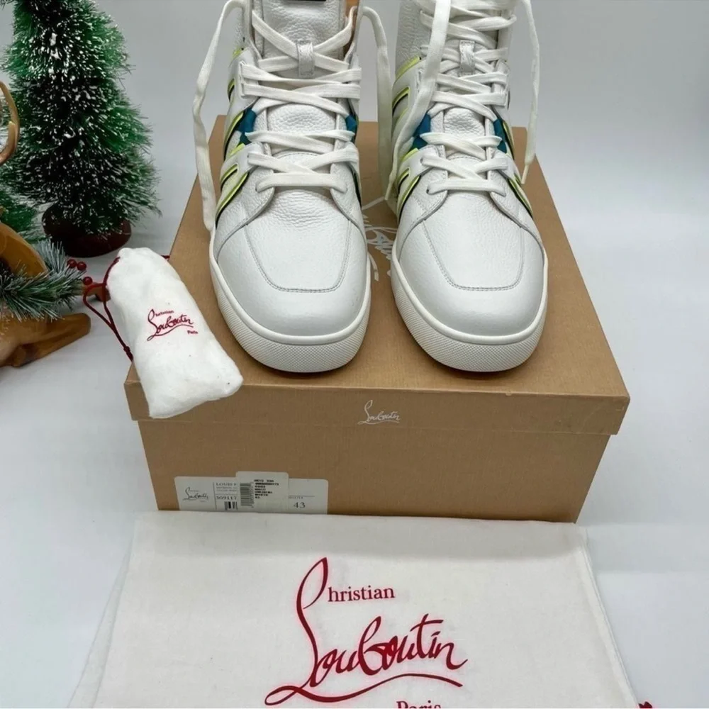 Men’s Christian Louboutin, LOUIS, junior high top sneakers size 43 made in Italy